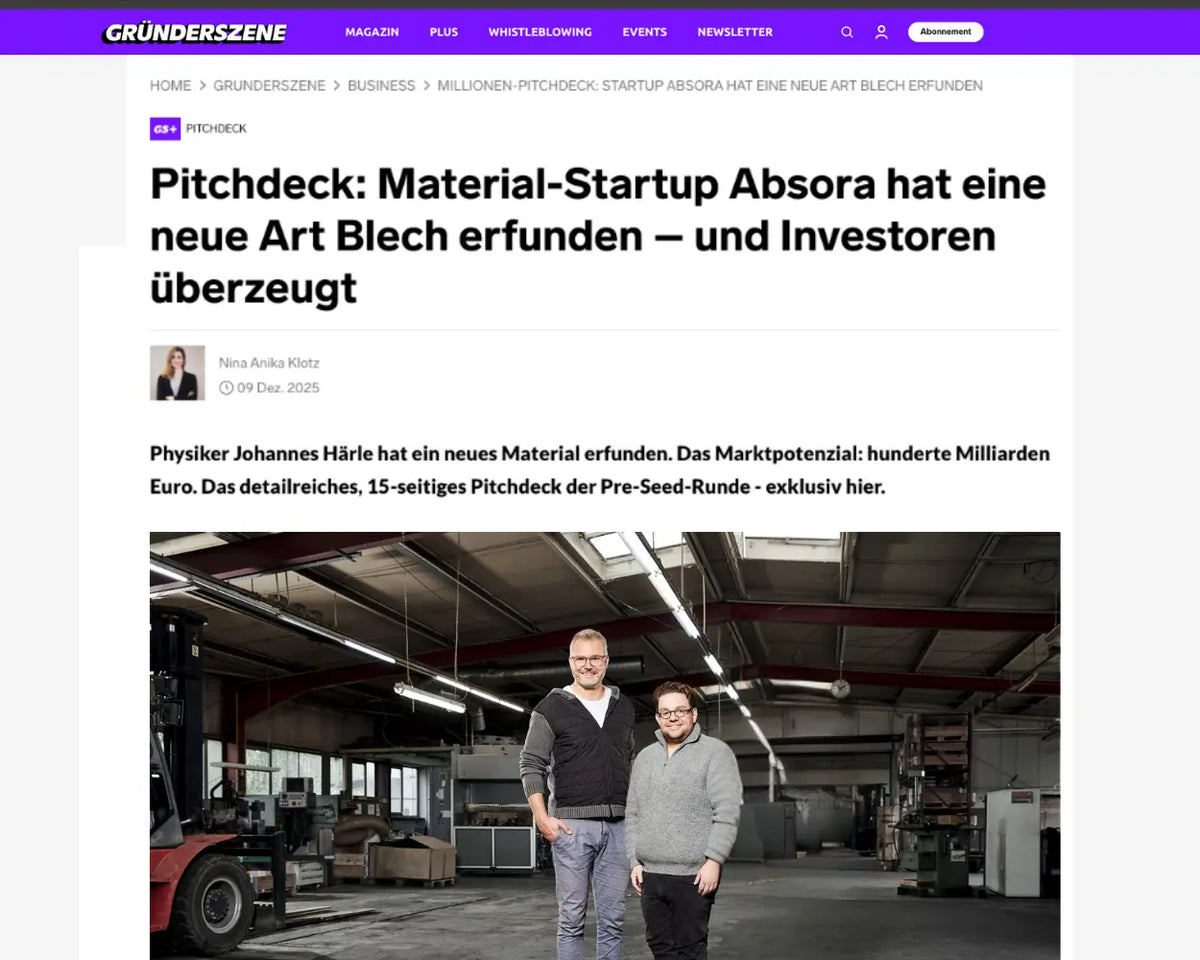 Absora in der Presse — Gründerszene